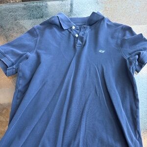 Vineyard Vines Mens Polo Shirt Blue Short Sleeve Split Hem Cotton Logo Men's L
